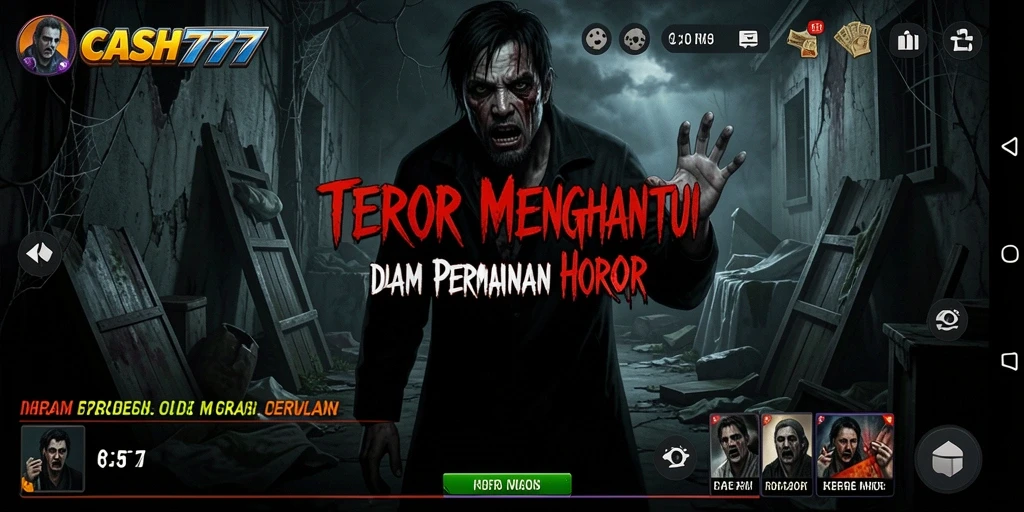 Tampilan gameplay menegangkan dalam CASH777 yang penuh horor.