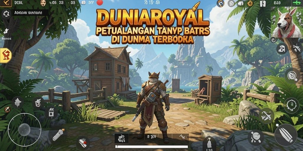 Gameplay DUNIAROYAL menampilkan petualangan open world yang seru.