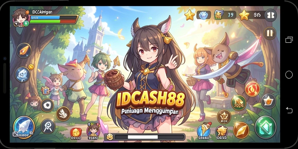 Tampilan gameplay yang epic dari IDCASH88 dalam dunia Anime.
