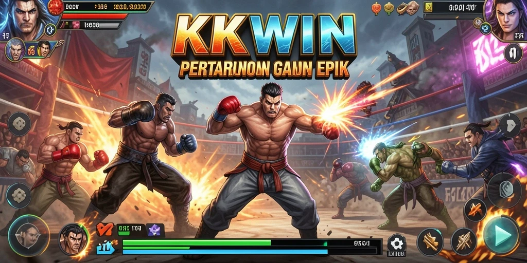 Tampilan dinamis pertarungan seru dalam KKWIN yang memikat.