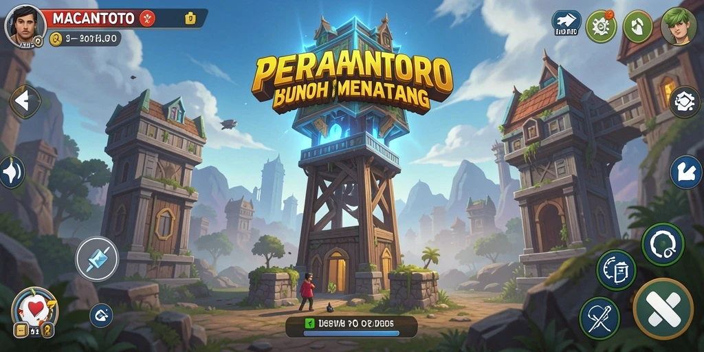 Screenshot gameplay menunjukkan aksi seru menara mempertahankan wilayah.