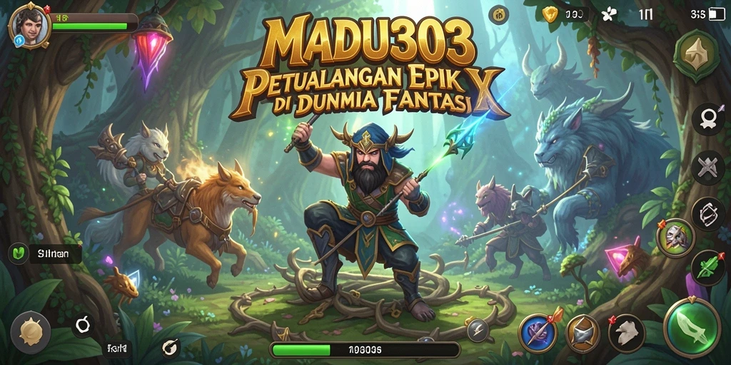Screenshot permainan MADU303 yang menampilkan aksi seru dan karakter beragam dalam dunia RPG.