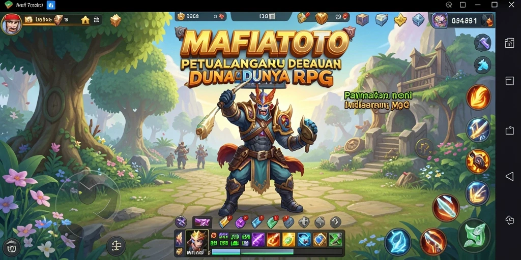 Tampilan aksi seru dalam gameplay RPG MAFIATOTO.