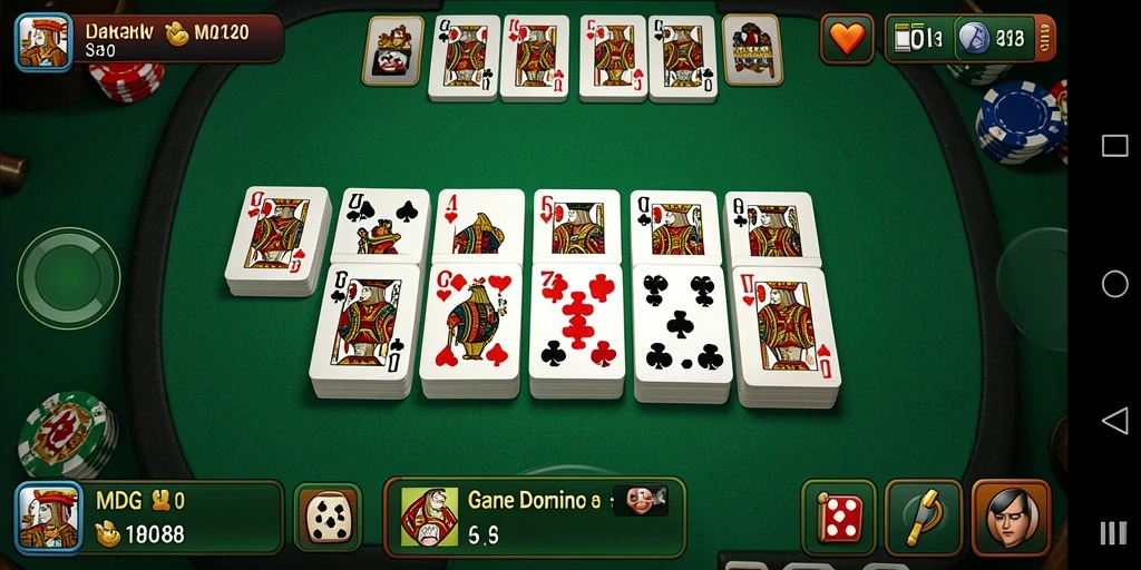Screenshot MDG188 menampilkan gameplay seru permainan Domino.