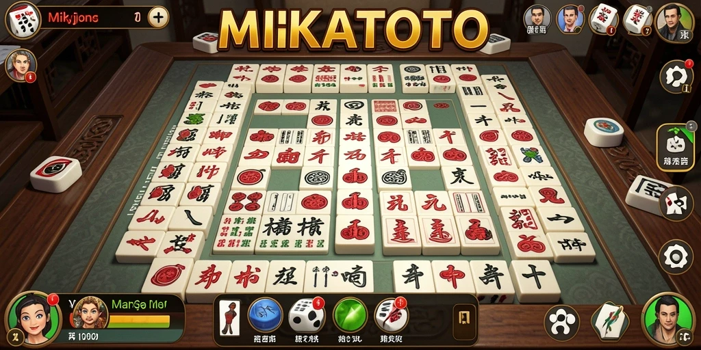 Tampilan gameplay <strong>MIKATOTO</strong> yang menarik dengan desain ubin Mahjong.