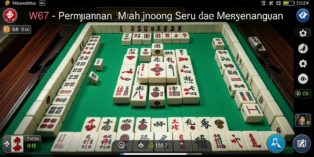 Tampilan menarik dari gameplay Mahjong di W67.
